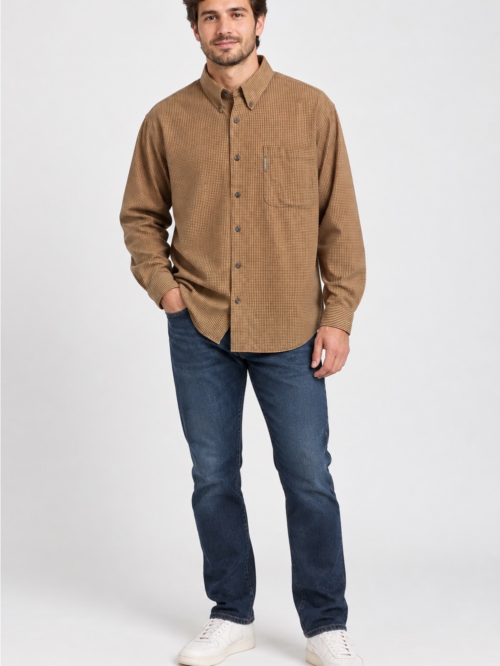 Columbia Men's Brown Button-Down Casual Shirt Large Vintage 2006